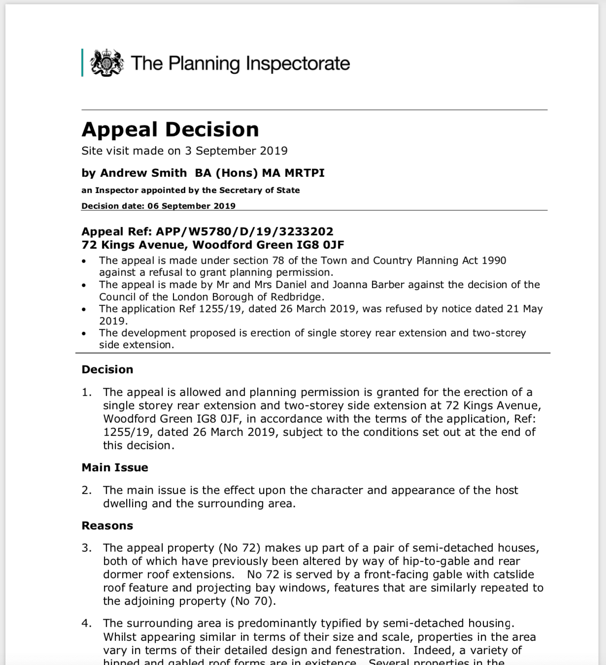 Redbridge Planning Appeal Just Planning is a planning appeals specialist