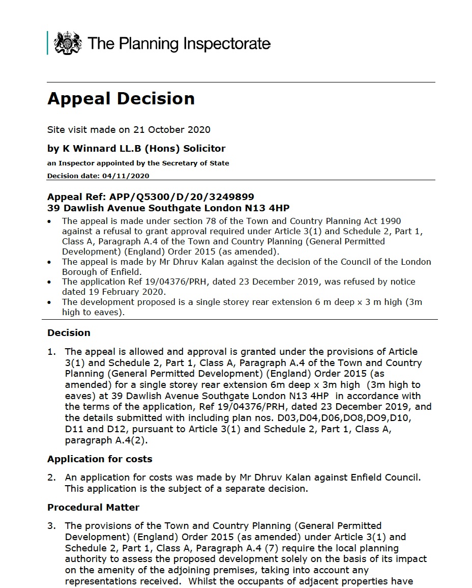 Appeal Against A Refusal Of Prior Approval For A Larger Home Extension ...