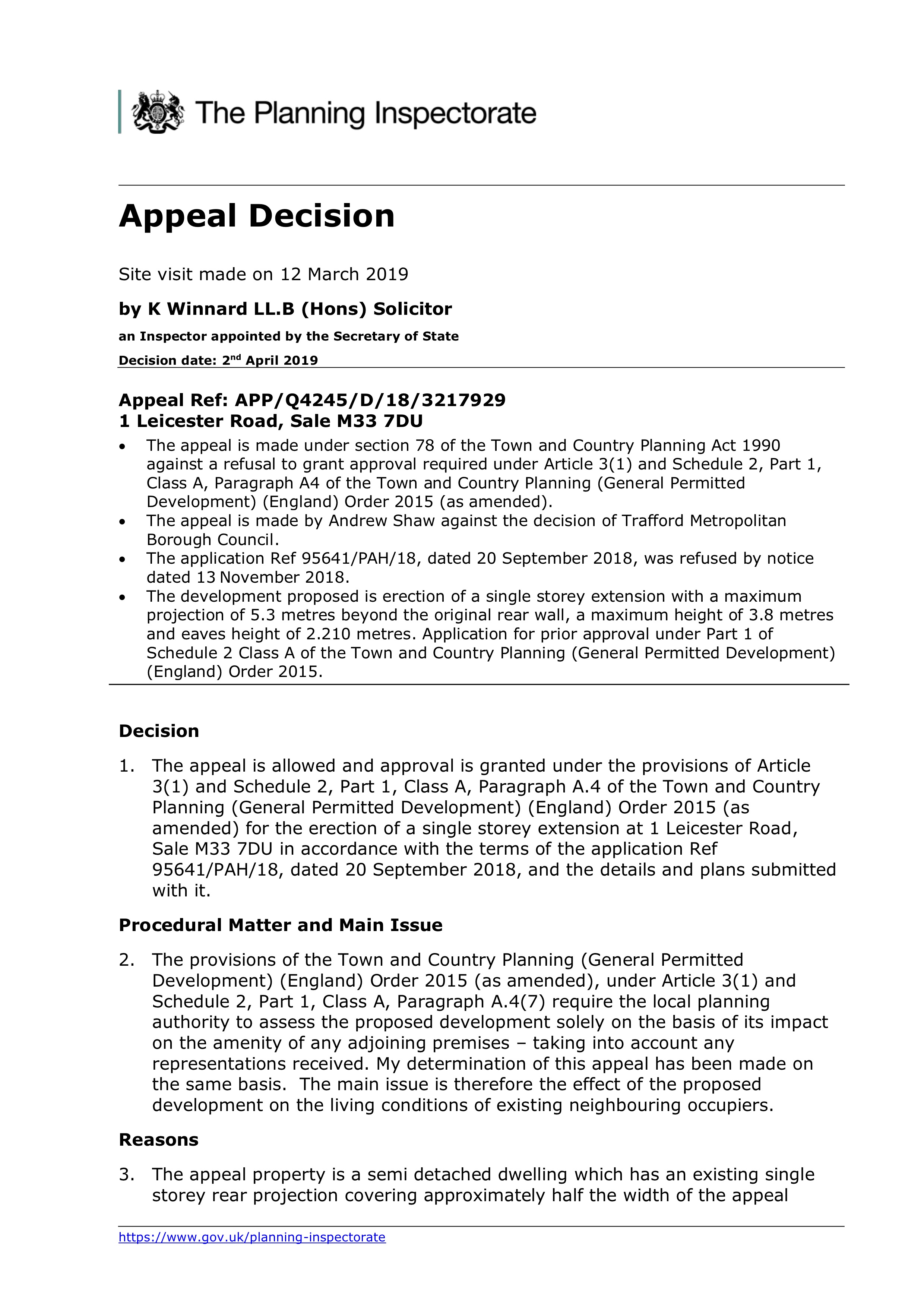 appeal-against-of-refusal-of-prior-approval-for-a-larger-home-extension